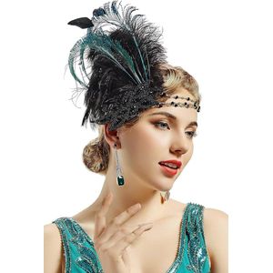 1920s Hoofdband veer dames 20er jaren stijl Charleston haarband Great Gatsby dames carnaval kostuum accessoires