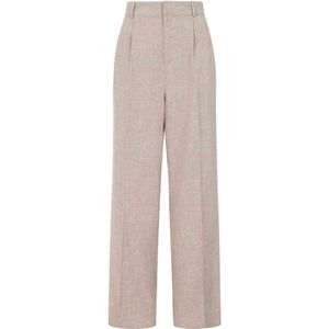Banned - Martha Sand Stripe Broek rechte pijpen - 2XL - Bruin
