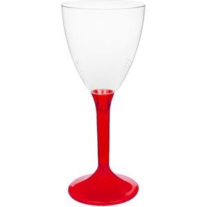 Wijnglas op losse rode voet 180ml herbruikbaar (20 stuks) USE & REUSE