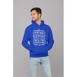1990 Jaar Blauw Hodie - Maat M - Vintage Aged To Perfection - Verjaardagscadeau - Limited Edition