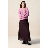 Sissy-Boy - Kanten Maxi Rok - Paarse - Hoge Taille - Lange Lengte