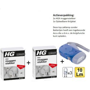 HGX muggenstekker - 2 stuks + Knijpkat/Zaklamp