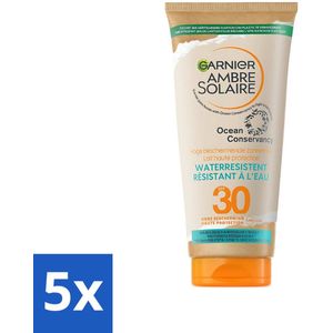 Garnier - Ambre Solaire - Waterresistente Beschermende Zonnebrandmelk - SPF 30 - 175 ml - Bulkverpakking - 5 stuks