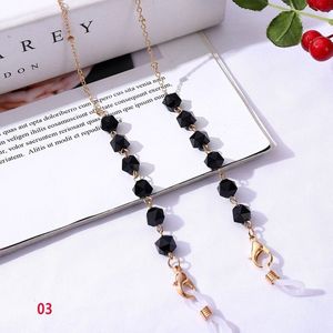 WiseGoods Luxe Brillenkoord Kralen - Beads Brillenketting Dames - Brillen Koord Kraaltjes - Ketting Bril & Zonnebril - Zwart Goud