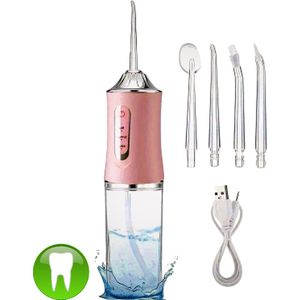Draadloze Waterflosser – Draagbare Monddouche - Incl. 4 Opzetstukken & Tongreiniger | Oplaadbaar via USB | 3 Modi voor Grondige Tandverzorging | Elektrische Oral Irrigator