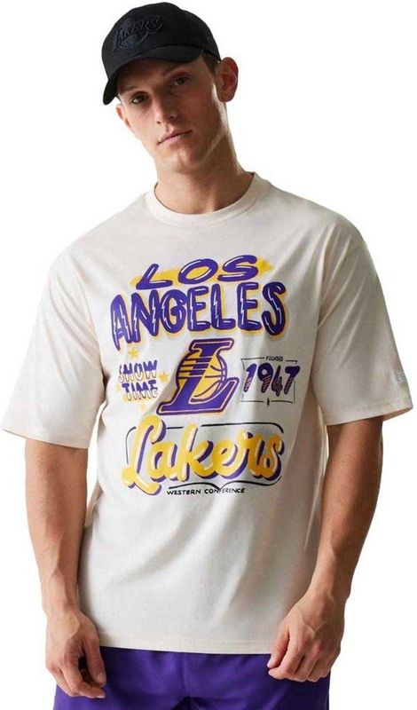 NEW ERA - NBA Loslak - T-shirt - Lichtbeige - Gevoerde Zoom/Rand - Ronde Hals