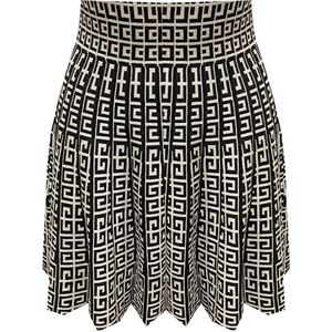 Dames rok kort print zwart/wit S