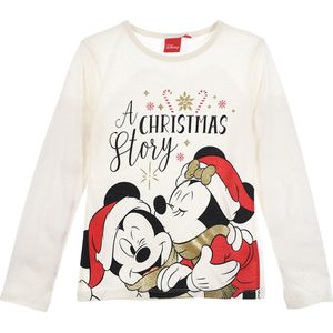 Disney- Longsleeve shirt Disney Minnie Mouse Kerst- meisjes- maat 110/116