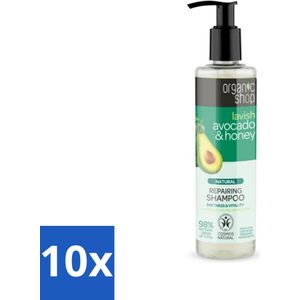 Organic Shop - Natural Repairing Shampoo - Avocado & Honey - Hydraterend en Herstellend - 280 ml - Bulkverpakking - 10 stuks