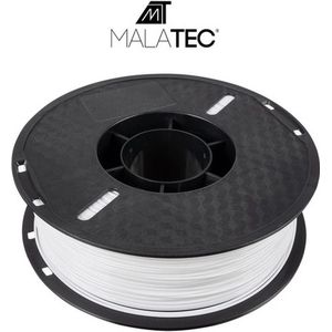 PLA 3D Filament 1kg 1,75mm- wit Malatec. kleur: wit-type filament: PLA, diameter: 1,75 mm-spoelgrootte: 19,8 x 6,6 cm-gewicht filament: 1 kg-gewicht met spoel: 1,12 kg-gewicht in verpakking: 1,2 kg-patroonlengte: 330m,