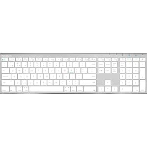 Macally ACEBTKEYA Ultra dun Bluetooth draadloos toetsenbord - US Engels (QWERTY) layout - Wit/zilverkleurig