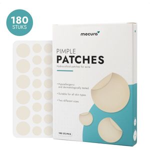 Mecura Pimple Patch voor Acne - Puisten Verwijderaar & Pleister - Hydrocolloid Pimple Patches Rond - Acneverzorging - Onzichtbaar - Rond 8 & 12mm - 180 Stuks