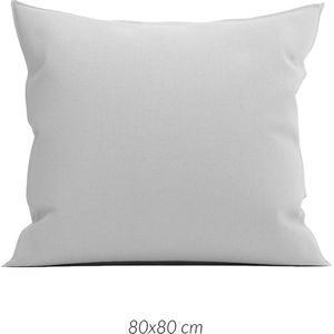Heckett & Lane Franela flanel kussensloop grijs - 80x80 - premium kwaliteit - donsachtig laagje