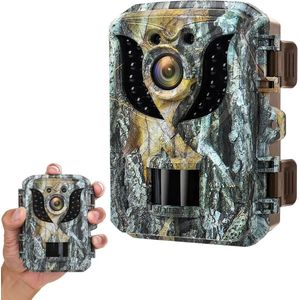Stemily Wildcamera - Nachtzicht - 1080P Video & 16MP Foto’s - 4x AA-batterijen - PIR-bewegingssensor (tot 10m) - IP66