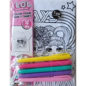 LOL Surprise Color your own T-Shirt - 98-104 - Tekenen - Knutselen
