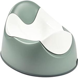 Oefenbakje, Potje oefenen baby zindelijkheid, ergonomisch, met handgrepen op de zitting, anti-slip, hygiënisch, makkelijk schoon te maken, gemaakt in Frankrijk (Groen)