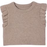 2-delige Babyset - Ecru - Jurk met Print en Mouwloze Trui