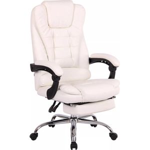 In And OutdoorMatch Bureaustoel Noah op wielen - Ergonomische bureaustoel - Wit - Kunstleer - Voor volwassenen - Hoogte verstelbaar 50-60cm