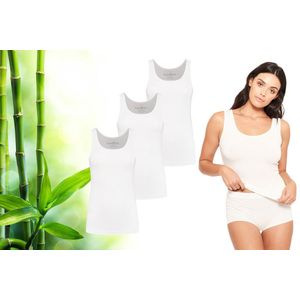 Bamboo Elements - Bamboe Hemden Dames - 3-pack - Wit - Onderhemd Dames - Hemdjes Dames - Singlet Dames - t Shirt Dames
