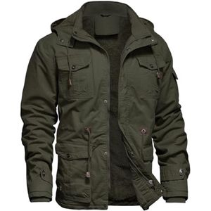 Winterjas voor Heren van Katoen met Fleece Voering en Cargo Zakken