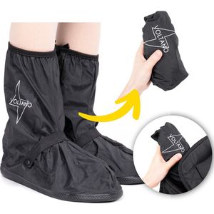 Voltano Overschoenen / Regenschoenen - Maat 43 t/m 45 - Zwart - Waterdicht - Antislip - Herbruikbare Schoenen Overtrekken