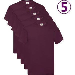 Fruit of the Loom T-shirts Original 5 st L katoen bordeauxrood
