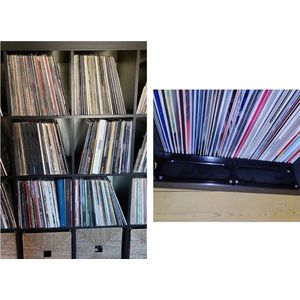 LP Backspacer Organizer voor IKEA Kallax kasten - tegen doorschuiven van LP's - geschikt voor Kallax met 4 vakken - Zwart