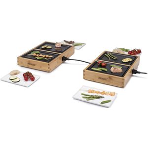 Princess Dinner4all Pure 104040 – Gourmetstel - Teppanyaki - Grill & Bakplaat - 2 meter snoer - 4 personen - Bamboe - Uit te breiden tot 10 personen