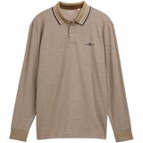 TOM TAILOR - Poloshirt - Lichtbruin - Lange Mouw - Effen