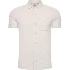 Mario Russo Korte Mouwen Overhemd - Overhemd heren - Polo Shirt Heren - t shirt heren - XL - Steen Grijs