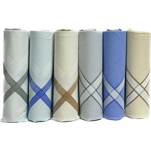 6-delige kleurenset 15 inch compleet gezichtsbedekkingen zakdoek heren katoen gestreept comfortabel comfortabel lange uren