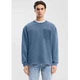 QS - Sweatshirt - Duifblauw - Effen - Lange Mouw