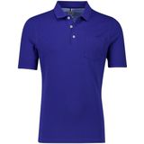 Brax - Poloshirt - Blauw - Normale Fit - Katoen met Borstzak