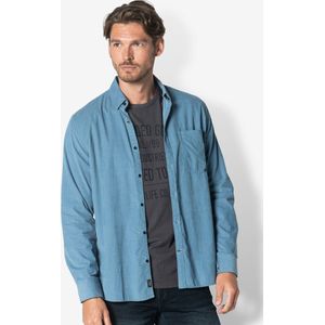 Twinlife Heren Corduroy Shirt Geweven - Overhemd - Comfortabel - Herfst & Winter- Blauw - M