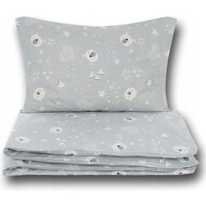Kinderbeddengoed 100x135cm Katoen, 2-delig, Grijs - Tuppi