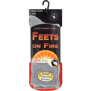 Feets on fire - 2 paar - Thermosokken - Grijs - Stark Soul - Maat 36/40