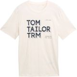 TOM TAILOR - Shirt - Zwart/Wit - Kwartmouw - Normale Pasvorm