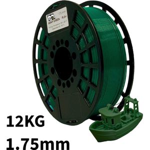 Groen PLA+ 12kg 3D Printer Filament 1.75 mm - Hoge Kwaliteit en Duurzaam - Compatibel met Creality, Bambu Lab, Esun en Andere 3D Printers - Voor 3D Printen van Prototypes, Modellen, Accessoires - voor Professioneel en Thuisgebruik