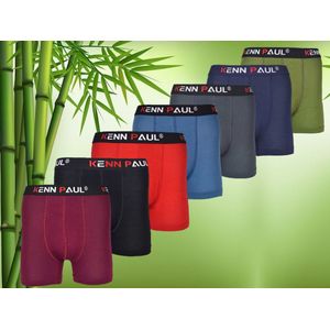 SOCKSTON - 7 Pack Boxershort (Zwart-Grijs-Marineblauw-Groen-Burgundy-Turquaz-Rood) - Cadeau - Bamboe Boxershort - Bamboe - 7 Stuk -Maat XL- Heren Ondergoed - Boxer - Bamboe Boxershorts Voor Mannen