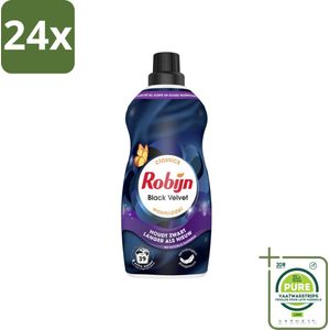 Robijn – Vloeibaar Wasmiddel – Klein & Krachtig Black Velvet – 1,19 L - Voordeelverpakking - 24 stuks - Zwarte was - Donker was