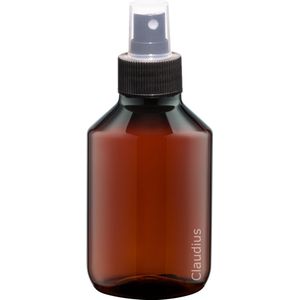 Lege Plastic Fles 100 ml PET Amber bruin - met zwarte verstuiverdop - set van 10 stuks - navulbaar - leeg