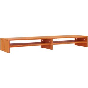 vidaXL - Monitorstandaard - 100x24x13 - cm - massief - grenenhout - wasbruin