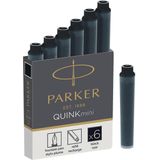 Parker minivulpen inktpatronen | zwarte QUINK inkt | 6 stuks
