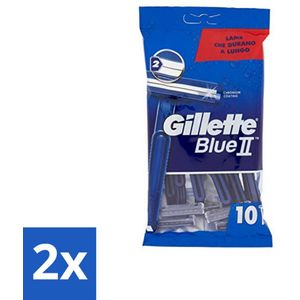 Gillette Blue II - Wegwerpscheermesje - 10 Scheermesjes - Voordeelverpakking - 2 stuks