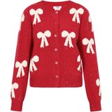 MYMO Gebreid vest  rood / wit