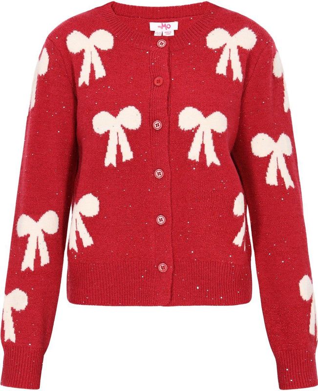 MYMO Gebreid vest  rood / wit