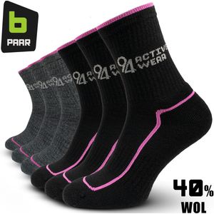 Merino Wol Sokken Heren 2 paar - Maat 40-45 - Thermosokken - 40% Merino Wol - Wollen Sokken Heren - Warme Sokken - Zwart/Blauw - 94Activewear