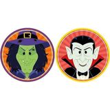 Halloween 20x Halloween onderzetters heks en vampier/Dracula