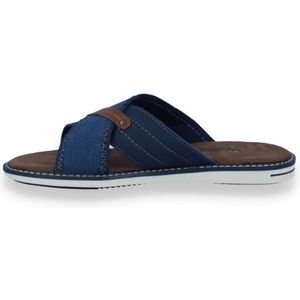 Wrangler Heren Badslipper Calvin Slider Men Low Dress Blues | Blauw | Maat: 41