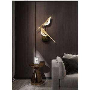 Vogel Wandlamp - Moderne Led Verlichting - 3 Licht Kleuren - Wall Decor - 2 Vogels - Draaibaar - Goud/Zwart - Wandlampen - Muurschildering Verlichting - Decoratie Verlichting